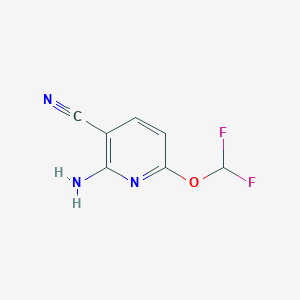 molecular formula C7H5F2N3O B12960792 2-Amino-6-(difluoromethoxy)nicotinonitrile 