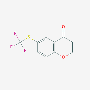 molecular formula C10H7F3O2S B12960854 6-((Trifluoromethyl)thio)chroman-4-one 