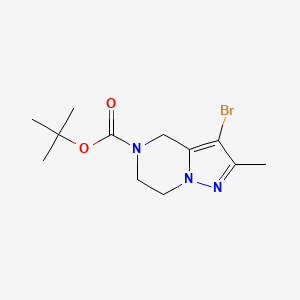 molecular formula C12H18BrN3O2 B12960860 tert-Butyl 3-bromo-2-methyl-6,7-dihydropyrazolo[1,5-a]pyrazine-5(4H)-carboxylate 