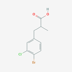 molecular formula C10H10BrClO2 B12960865 3-(4-Bromo-3-chlorophenyl)-2-methylpropanoic acid 