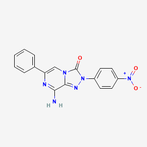 molecular formula C17H12N6O3 B12960878 8-amino-2-(4-nitrophenyl)-6-phenyl-[1,2,4]triazolo[4,3-a]pyrazin-3(2H)-one 