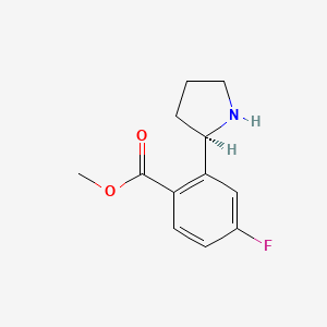 molecular formula C12H14FNO2 B12960897 Methyl (R)-4-fluoro-2-(pyrrolidin-2-yl)benzoate 