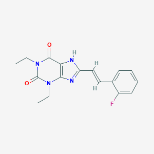 molecular formula C17H17FN4O2 B129609 (E)-1,3-Diethyl-8-(2-fluorostyryl)xanthine CAS No. 155271-90-2