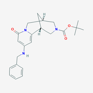 molecular formula C23H29N3O3 B12960926 (1R,5R)-tert-Butyl 10-(benzylamino)-8-oxo-4,5,6,8-tetrahydro-1H-1,5-methanopyrido[1,2-a][1,5]diazocine-3(2H)-carboxylate 