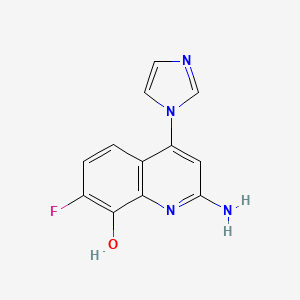 2-Amino-7-fluoro-4-(1H-imidazol-1-yl)quinolin-8-ol