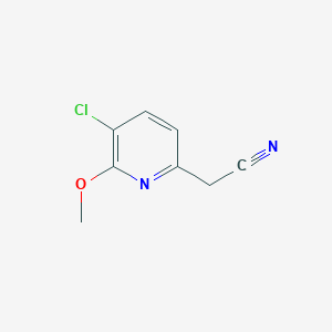 molecular formula C8H7ClN2O B12960943 2-(5-Chloro-6-methoxypyridin-2-yl)acetonitrile 