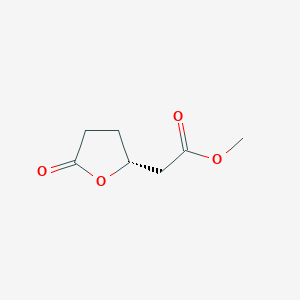 molecular formula C7H10O4 B12960961 Methyl (R)-2-(5-oxotetrahydrofuran-2-yl)acetate 