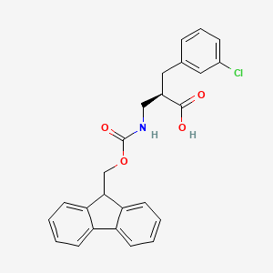 molecular formula C25H22ClNO4 B12960986 (R)-3-((((9H-Fluoren-9-yl)methoxy)carbonyl)amino)-2-(3-chlorobenzyl)propanoic acid 