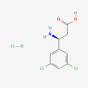 molecular formula C9H10Cl3NO2 B12960994 (S)-3-Amino-3-(3,5-dichlorophenyl)propanoic acid hydrochloride 