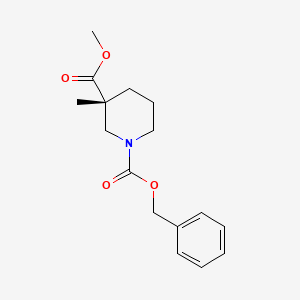 molecular formula C16H21NO4 B12961031 1-benzyl 3-methyl (3R)-3-methylpiperidine-1,3-dicarboxylate 