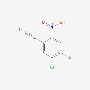 molecular formula C8H3BrClNO2 B12961040 1-Bromo-2-chloro-4-ethynyl-5-nitrobenzene 