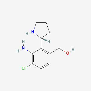 molecular formula C11H15ClN2O B12961082 (R)-(3-Amino-4-chloro-2-(pyrrolidin-2-yl)phenyl)methanol 