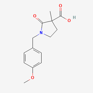 molecular formula C14H17NO4 B12961192 1-(4-Methoxybenzyl)-3-methyl-2-oxopyrrolidine-3-carboxylic acid 