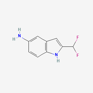 molecular formula C9H8F2N2 B12961198 2-(Difluoromethyl)-1H-indol-5-amine 