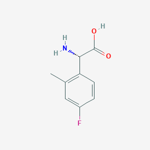 molecular formula C9H10FNO2 B12961209 L-2-(p-Fluoro-o-methylphenyl)glycine 