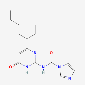 molecular formula C15H21N5O2 B12961229 N-(6-(Heptan-3-yl)-4-oxo-1,4-dihydropyrimidin-2-yl)-1H-imidazole-1-carboxamide 