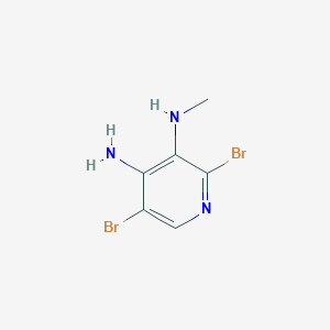 molecular formula C6H7Br2N3 B12961281 2,5-Dibromo-N3-methylpyridine-3,4-diamine 