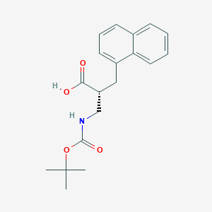 molecular formula C19H23NO4 B12961301 (R)-3-((tert-Butoxycarbonyl)amino)-2-(naphthalen-1-ylmethyl)propanoic acid 