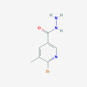 molecular formula C7H8BrN3O B12961310 6-Bromo-5-methylnicotinohydrazide 