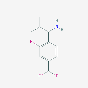 molecular formula C11H14F3N B12961452 1-(4-(Difluoromethyl)-2-fluorophenyl)-2-methylpropan-1-amine 