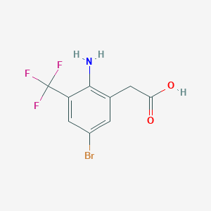 molecular formula C9H7BrF3NO2 B12961474 2-(2-Amino-5-bromo-3-(trifluoromethyl)phenyl)acetic acid 