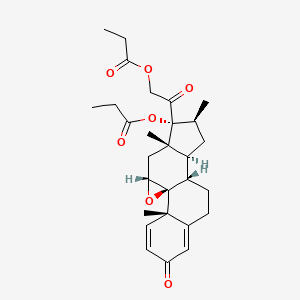 [2-oxo-2-[(1S,2S,10S,11S,13S,14R,15S,17R)-2,13,15-trimethyl-5-oxo-14-propanoyloxy-18-oxapentacyclo[8.8.0.01,17.02,7.011,15]octadeca-3,6-dien-14-yl]ethyl] propanoate