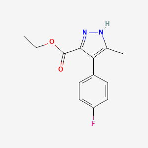 molecular formula C13H13FN2O2 B12961536 Ethyl 4-(4-fluorophenyl)-3-methyl-1H-pyrazole-5-carboxylate 