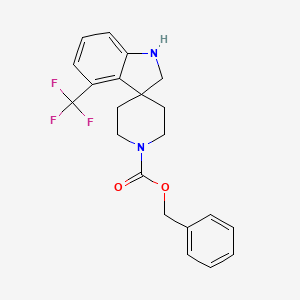 molecular formula C21H21F3N2O2 B12961568 Benzyl 4-(trifluoromethyl)spiro[indoline-3,4'-piperidine]-1'-carboxylate 