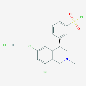 (S)-3-(6,8-dichloro-2-methyl-1,2,3,4-tetrahydroisoquinolin-4-yl)benzene-1-sulfonyl chloride hydrochloride