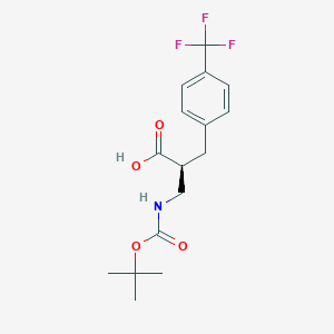 molecular formula C16H20F3NO4 B12961615 (S)-3-((tert-Butoxycarbonyl)amino)-2-(4-(trifluoromethyl)benzyl)propanoic acid 