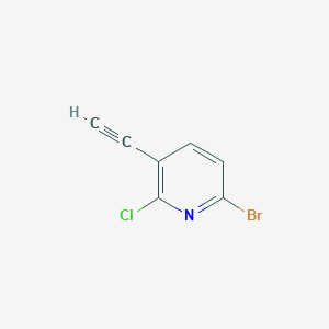 molecular formula C7H3BrClN B12961622 6-Bromo-2-chloro-3-ethynylpyridine 