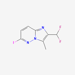 molecular formula C8H6F2IN3 B12961660 2-(Difluoromethyl)-6-iodo-3-methylimidazo[1,2-b]pyridazine 