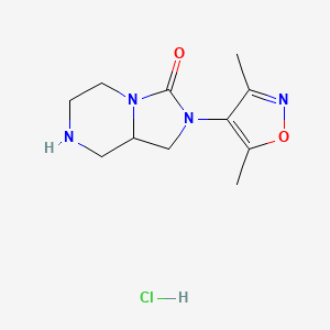 molecular formula C11H17ClN4O2 B12961677 2-(3,5-dimethyl-1,2-oxazol-4-yl)-1,5,6,7,8,8a-hexahydroimidazo[1,5-a]pyrazin-3-one;hydrochloride 