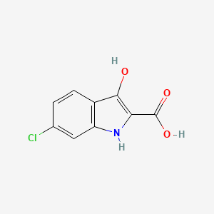 molecular formula C9H6ClNO3 B12961784 6-Chloro-3-hydroxy-1H-indole-2-carboxylic acid 