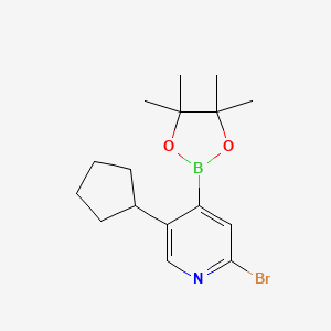 2-Bromo-5-cyclopentyl-4-(4,4,5,5-tetramethyl-1,3,2-dioxaborolan-2-yl)pyridine