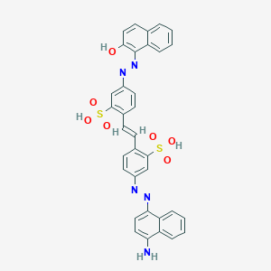 5-((4-Aminonaphthalen-1-yl)diazenyl)-2-(4-((2-hydroxynaphthalen-1-yl)diazenyl)-2-sulfostyryl)benzenesulfonic acid