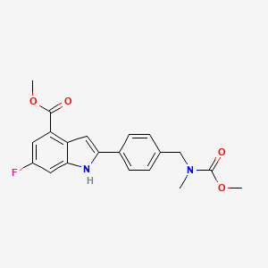 methyl 6-fluoro-2-(4-(((methoxycarbonyl)(methyl)amino)methyl)phenyl)-1H-indole-4-carboxylate