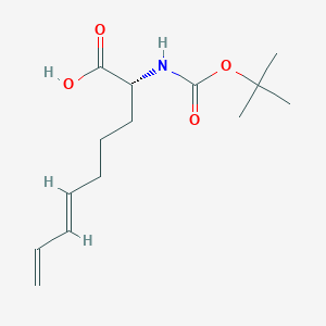 molecular formula C14H23NO4 B12961910 (R)-2-((tert-Butoxycarbonyl)amino)nona-6,8-dienoic acid 