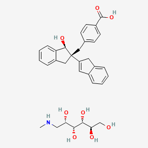 molecular formula C33H39NO8 B12961911 (2R,3R,4R,5S)-6-(Methylamino)hexane-1,2,3,4,5-pentaol 4-(((1'S,2'S)-1'-hydroxy-1',3'-dihydro-1H,2'H-[2,2'-biinden]-2'-yl)methyl)benzoate CAS No. 1380445-04-4