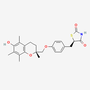 molecular formula C24H27NO5S B12961930 (5r)-5-(4-{[(2r)-6-Hydroxy-2,5,7,8-Tetramethyl-3,4-Dihydro-2h-Chromen-2-Yl]methoxy}benzyl)-1,3-Thiazolidine-2,4-Dione CAS No. 640275-14-5