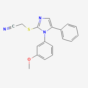 2-((1-(3-Methoxyphenyl)-5-phenyl-1H-imidazol-2-yl)thio)acetonitrile