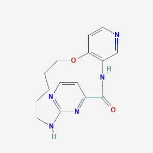 molecular formula C15H17N5O2 B12962026 8,9,10,11,12,13-Hexahydro-3,7-nitrilo-7H-pyrido[4,3-b][1,4,9,11]oxatriazacyclohexadecin-2(1H)-one 