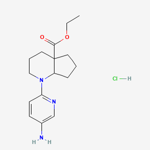 molecular formula C16H24ClN3O2 B12962046 Ethyl 1-(5-aminopyridin-2-yl)octahydro-4aH-cyclopenta[b]pyridine-4a-carboxylate hydrochloride 