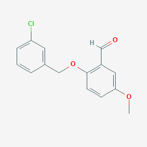 molecular formula C15H13ClO3 B12962056 2-((3-Chlorobenzyl)oxy)-5-methoxybenzaldehyde 