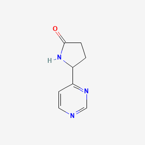 molecular formula C8H9N3O B12962069 5-(Pyrimidin-4-yl)pyrrolidin-2-one 