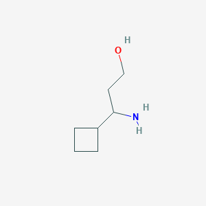 molecular formula C7H15NO B12962110 3-Amino-3-cyclobutylpropan-1-ol 