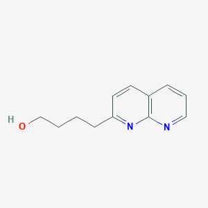 molecular formula C12H14N2O B12962117 4-(1,8-Naphthyridin-2-yl)butan-1-ol 