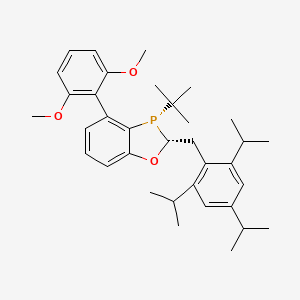 molecular formula C35H47O3P B12962156 (2R,3S)-3-(tert-Butyl)-4-(2,6-dimethoxyphenyl)-2-(2,4,6-triisopropylbenzyl)-2,3-dihydrobenzo[d][1,3]oxaphosphole 