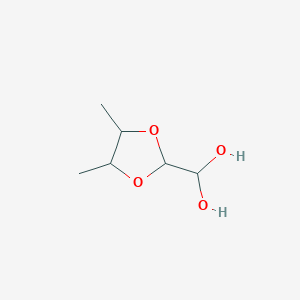 molecular formula C6H12O4 B12962172 (4,5-Dimethyl-1,3-dioxolan-2-yl)methanediol 