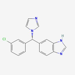 molecular formula C17H13ClN4 B12962187 (R)-6-((3-Chlorophenyl)(1H-imidazol-1-yl)methyl)-1H-benzo[d]imidazole 